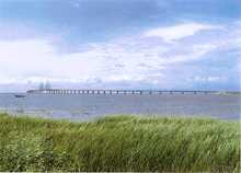 The main bridge across Flinterenden between Denmark and Sweden